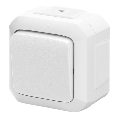 Переключатель одноклавишный ABB Variant+ IP54 для многопостового монтажа белый