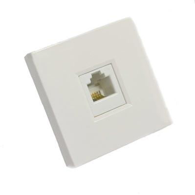 Розетка цвет белый  ТФ RJ11 кат.3  45х45  (2 мод)  Schneider Electric  Wessen45  RIN-144T-B