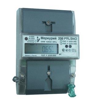 Счетчик  Меркурий  206 N 5-60А DIN, ЖКИ 2 тарифный