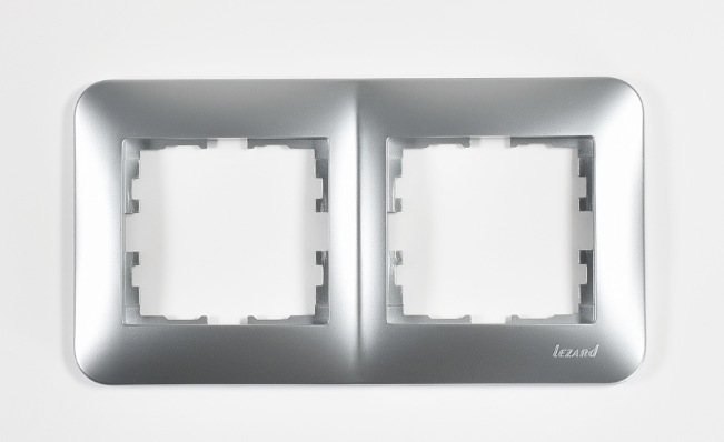 Lezard  KARINA LIFE  Матовое Серебро  Рамка 2-местная горизонтальная без вставки 708-4300-147