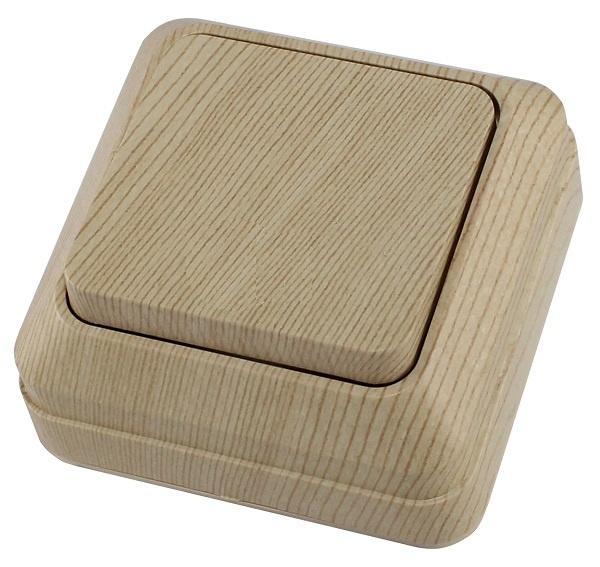 TDM  Ладога Сосна Выключатель 1-клавишный открытая установка, 10А, IP20 SQ1801-0043